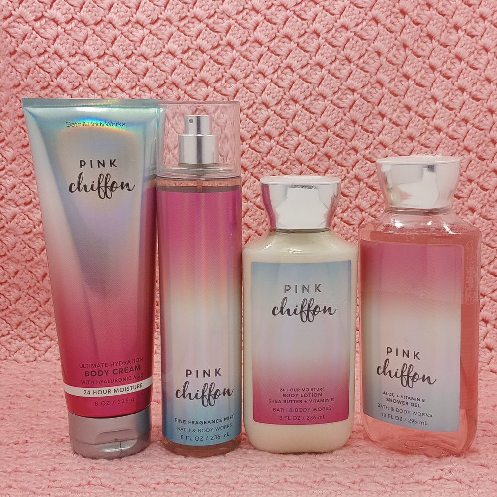 Bath and Body Works- Pink Chiffon Body Care (4-Pack)